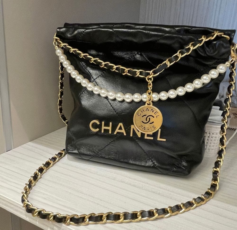 Chanel Mini Bag in Black with Pearl Gold Hardware