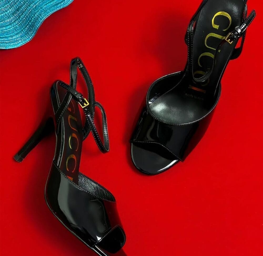 Gucci sling back sandal in black
