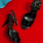 Gucci sling back sandal in black