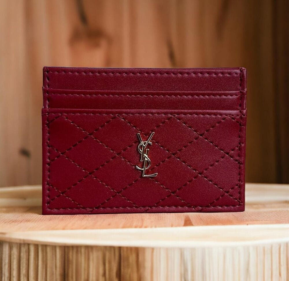 YSL Cassandre embossed Leather card case