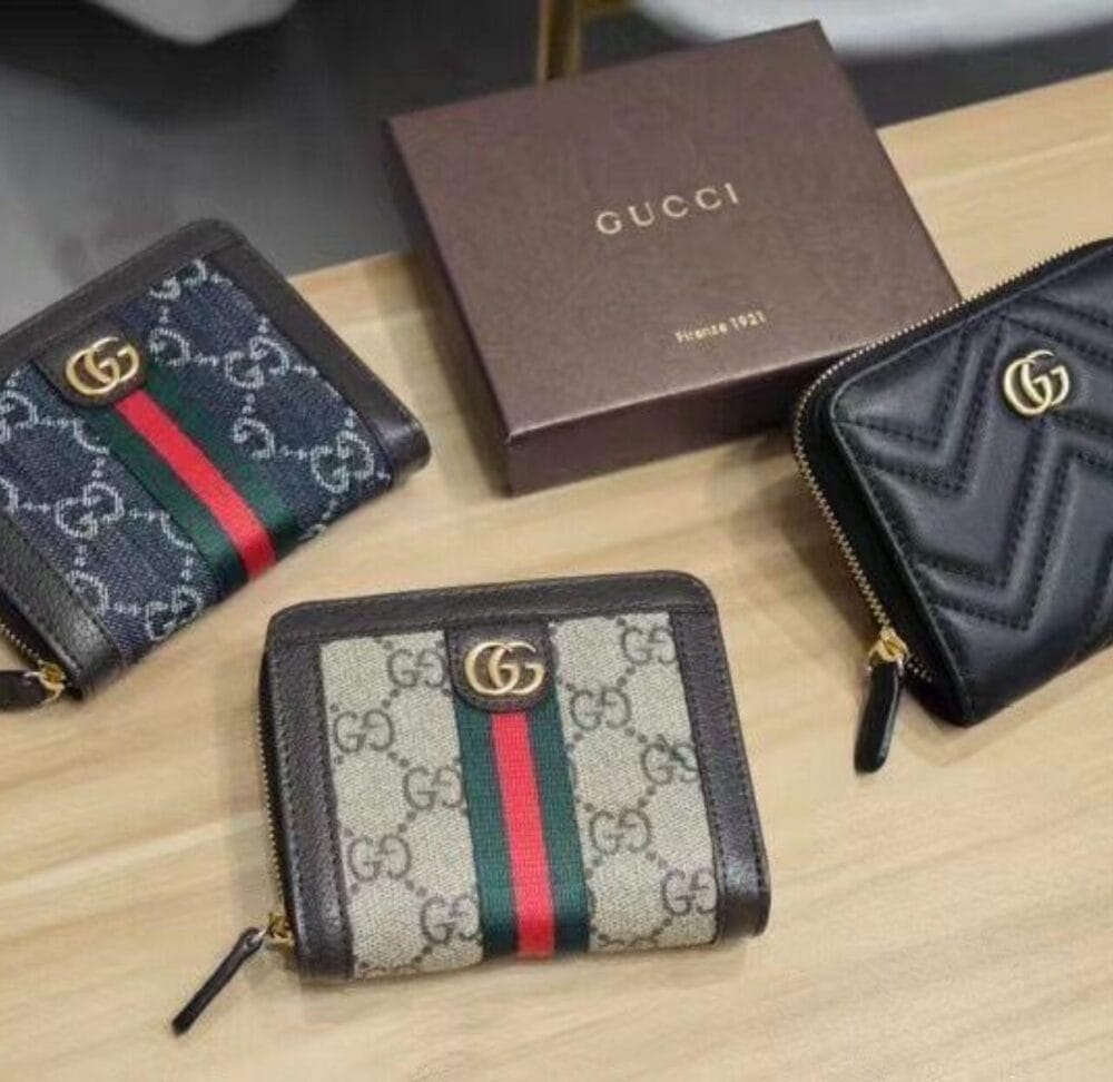 Gucci Ophidia card case wallet brown