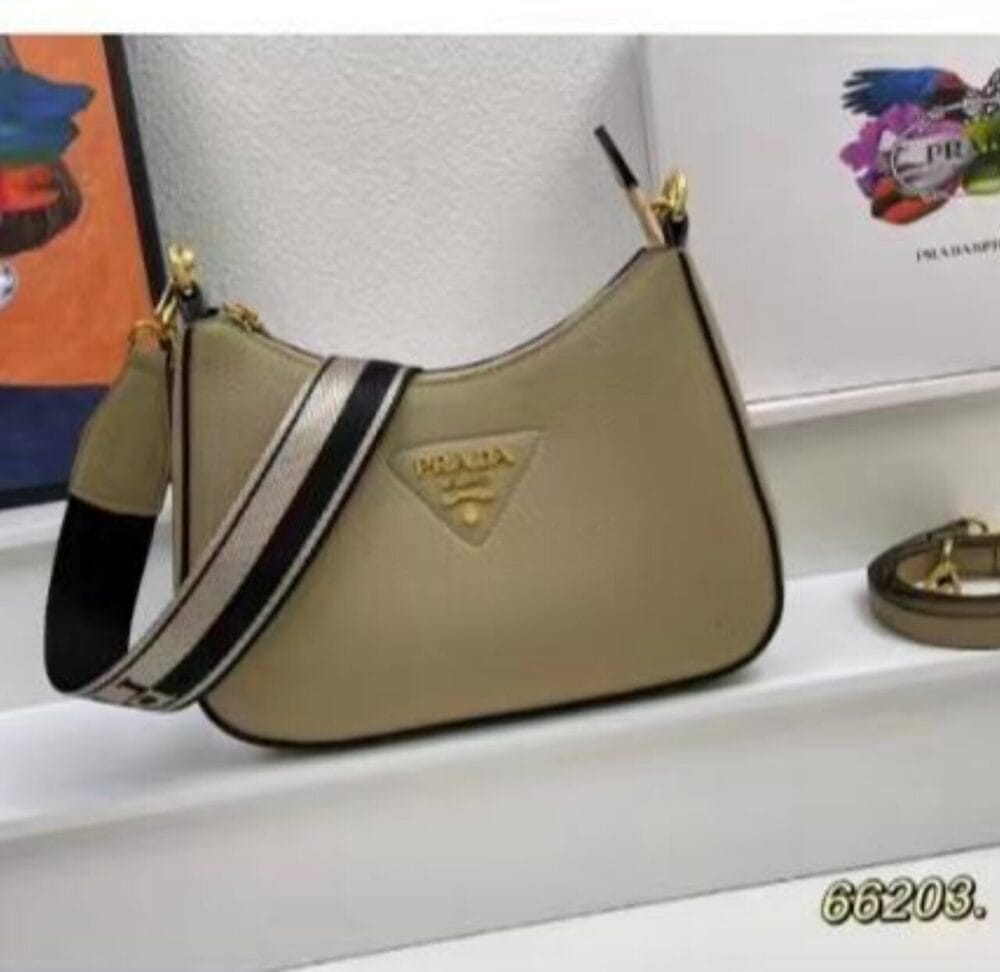 Prada Saffiano Women's Brown Zip Bag