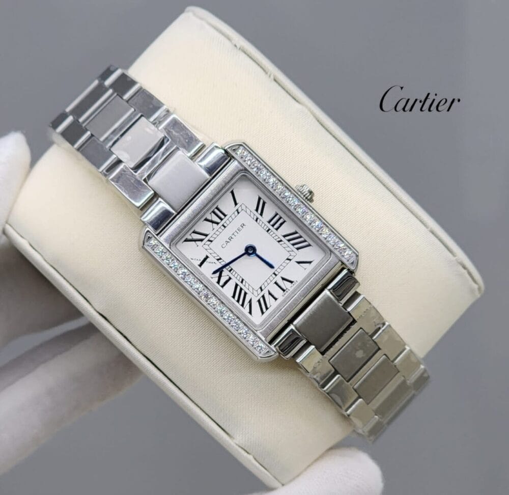 Cartier Tank Solo Diamond Steel Watch